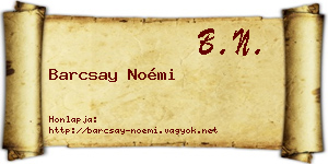 Barcsay Noémi névjegykártya